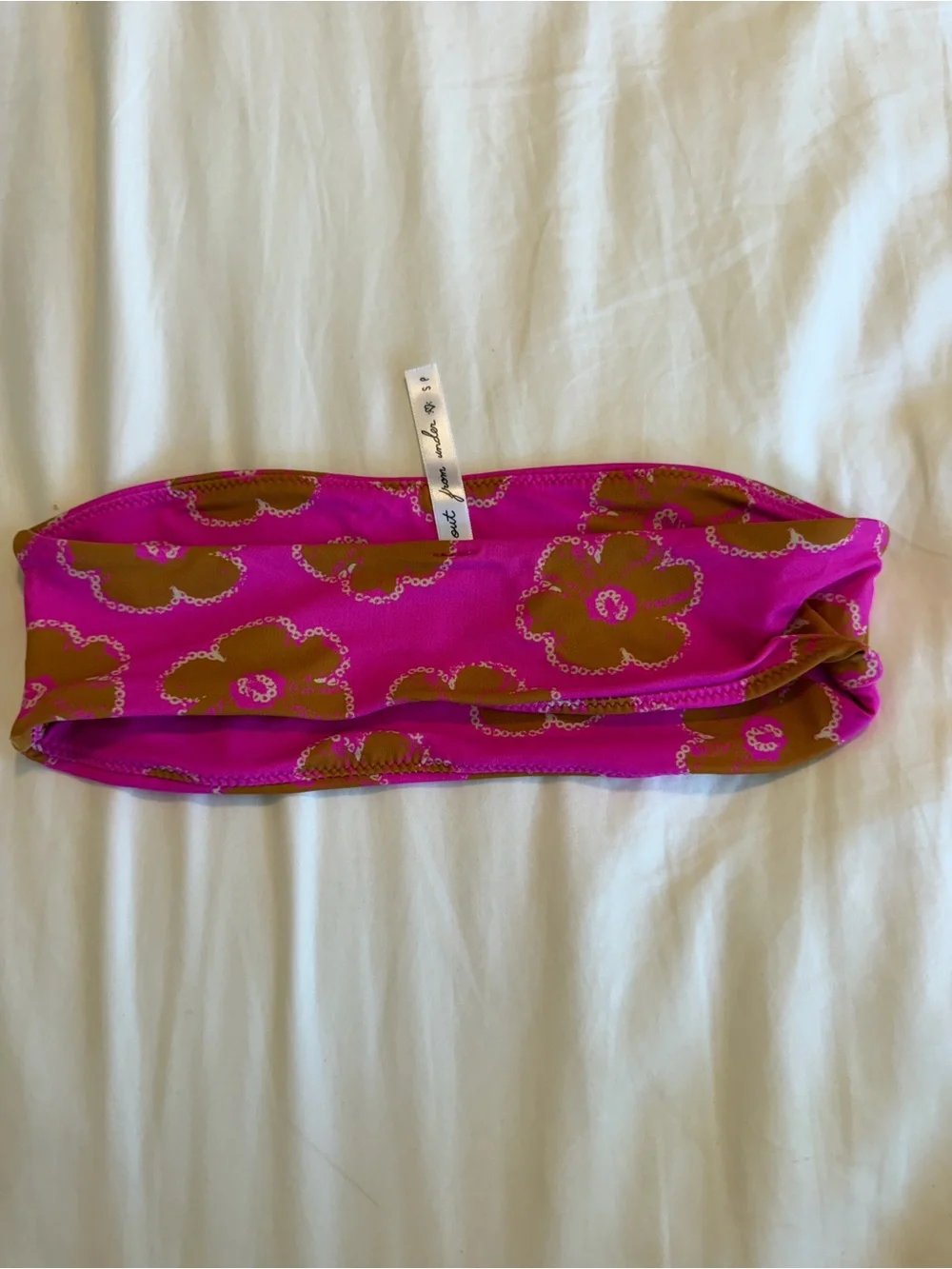 Urban outfitters floral bandeau bikini top and tie bikini bottom set